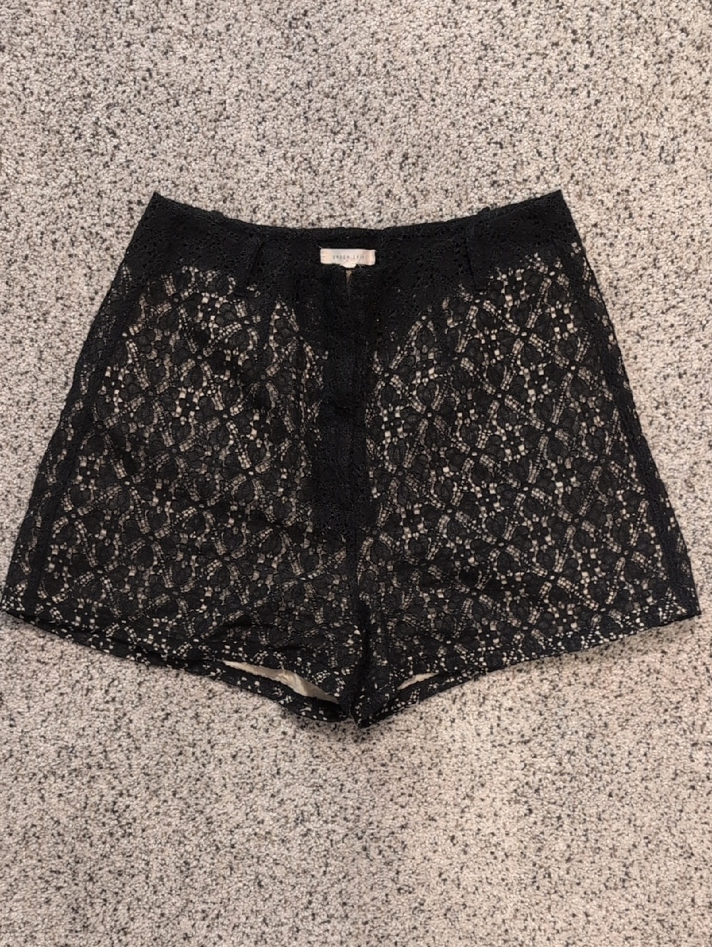 Black Lace High Waisted Shorts